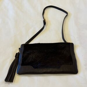 New BANANA REPUBLIC Brown Calf Hair and Leather Bag / Clutch, NWT & Never Used